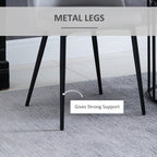 Dylan Set of 2 Mid-Back Dining Chair, Mid-Back Velvet-touch Upholstery Kitchen Chair for Living Room Dining Room, Dark Blue