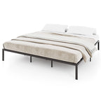 Tate King Size Metal Bed Frame with Heavy‑Duty Support Slats – Black