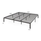 Tate King Size Metal Bed Frame with Heavy‑Duty Support Slats – Black