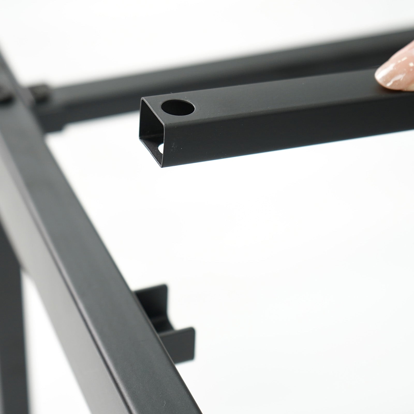 Tate King Size Metal Bed Frame with Heavy‑Duty Support Slats – Black