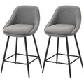 Reece 26" Counter Height Stools with Swivel and Backrest-Set of 2-Dark Grey