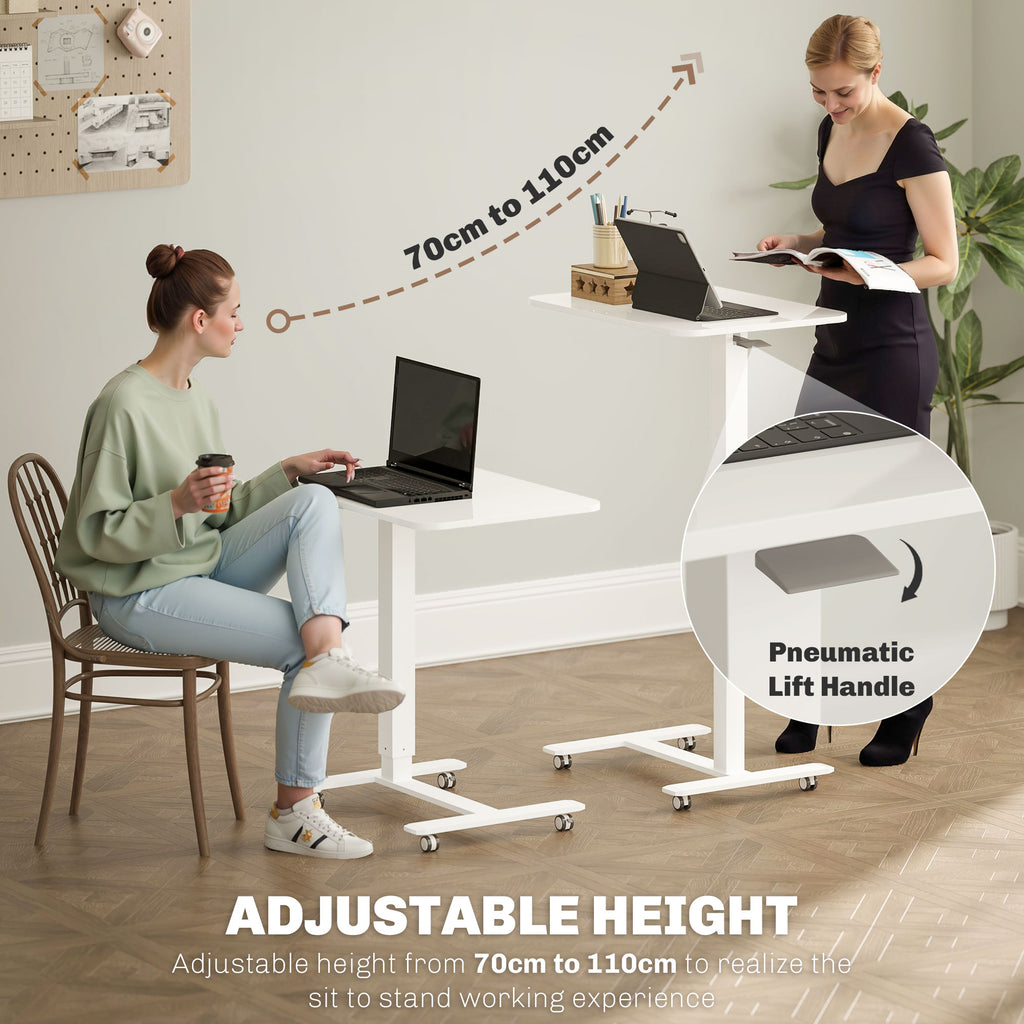 Mobile Stand Up Desk with Wheels