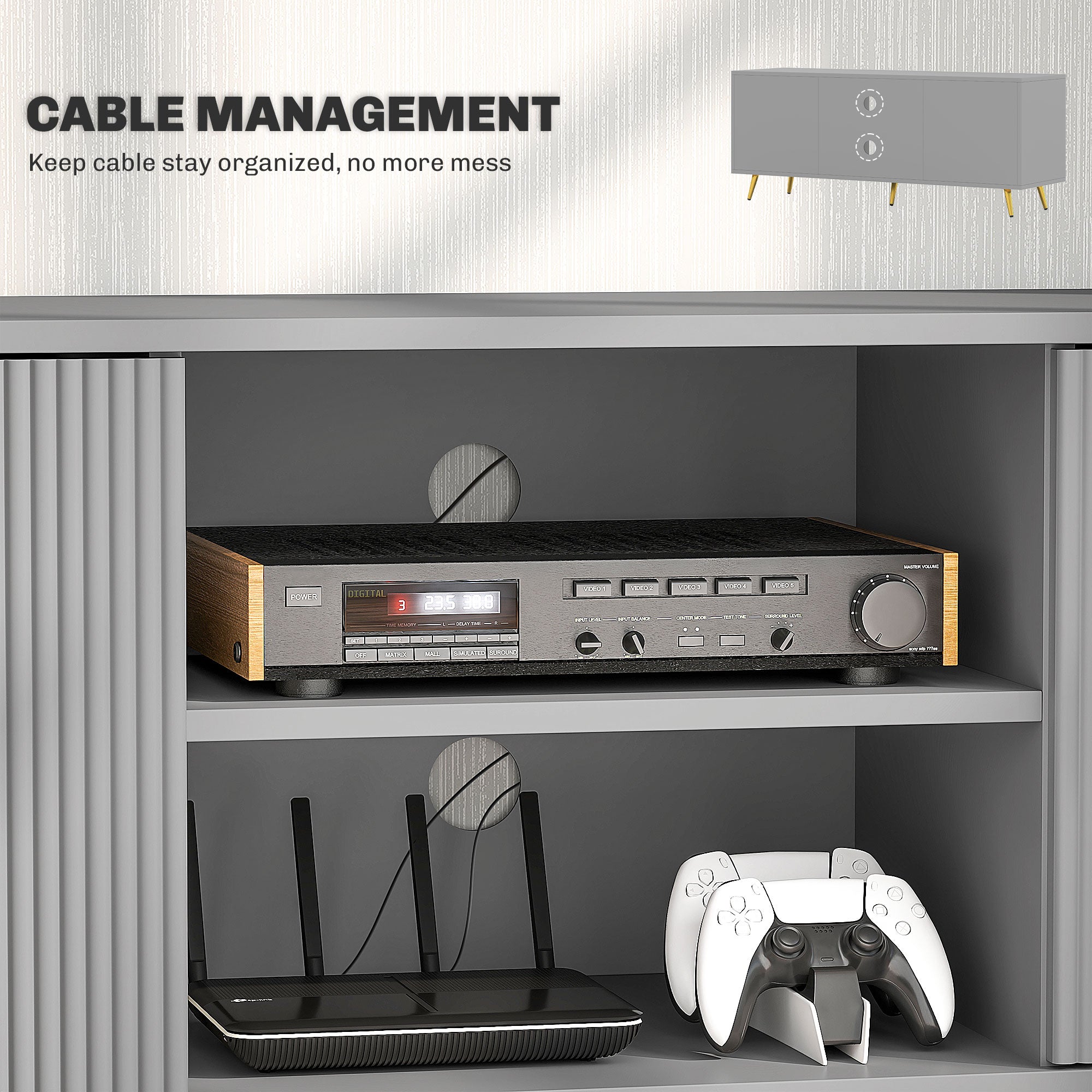 Collins TV Stand with Storage for 55 Inch TV