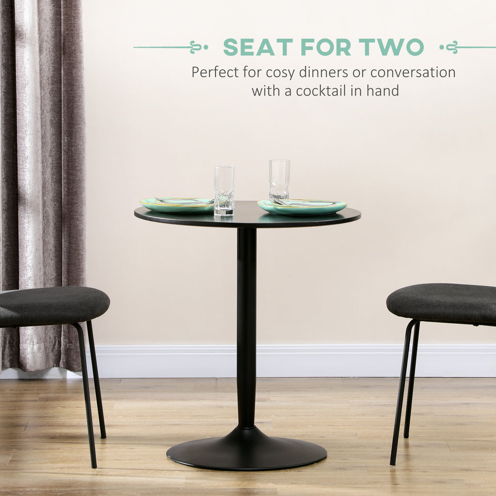  Round Dining Table with Steel Base for Living Room