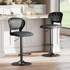 Carter Modern Adjustable and Swivel Seat Counter/Bar Height Stools-Set of 2-Black