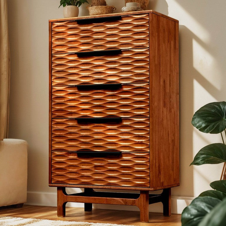 Slother Elara Solid Wood 5-Drawer Dresser