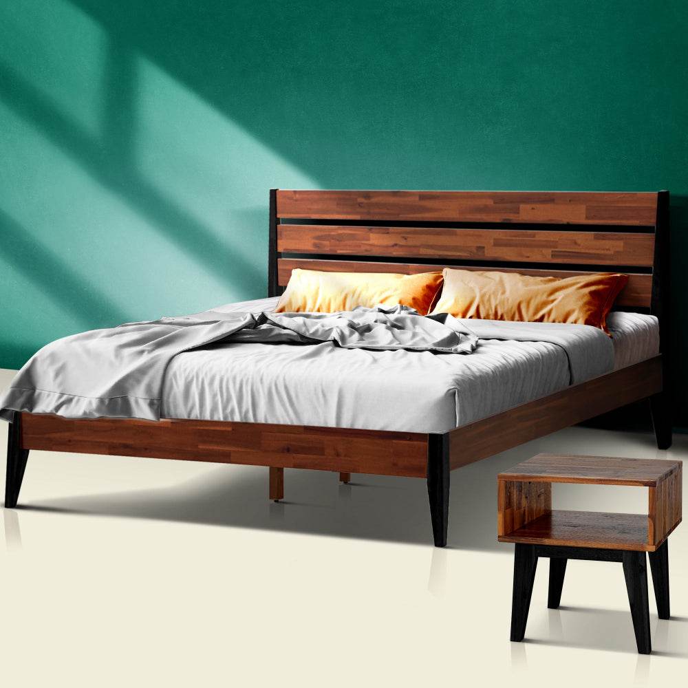 wooden bed frame, Solid wood bed frame, Acacia bed frame