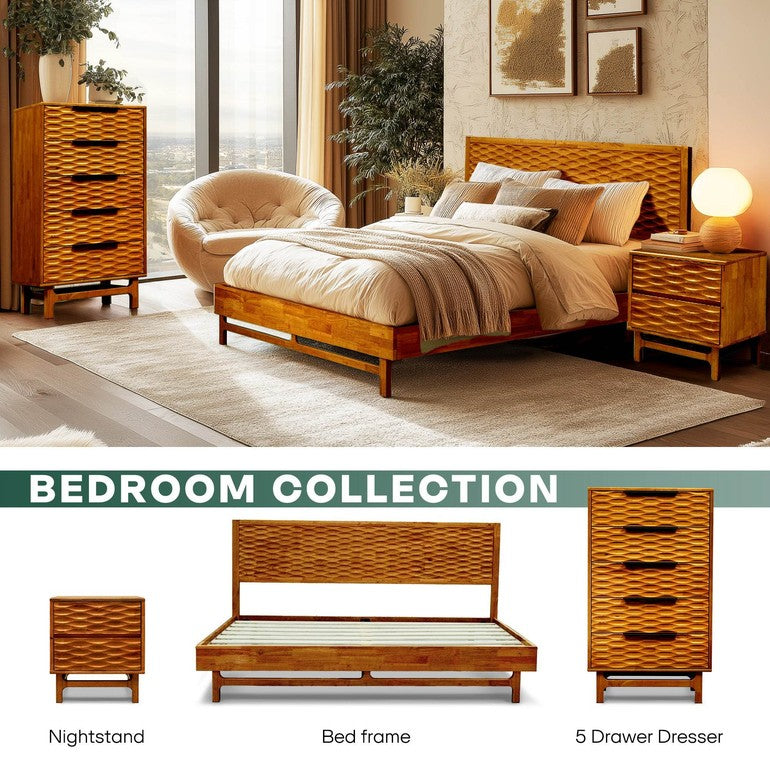 Slother Elara Solid Wood 5-Drawer Dresser