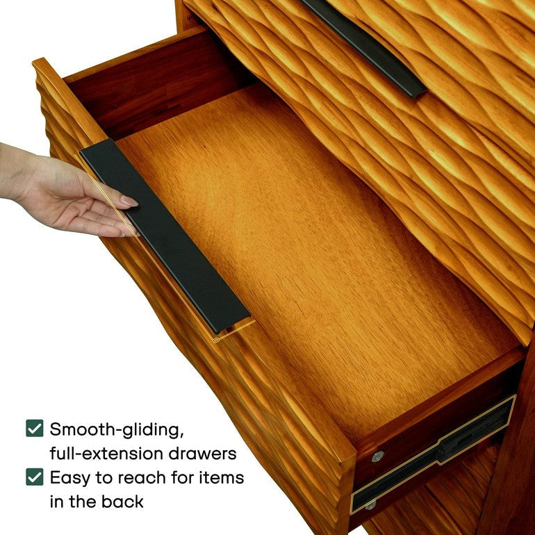 Slother Elara Solid Wood 5-Drawer Dresser