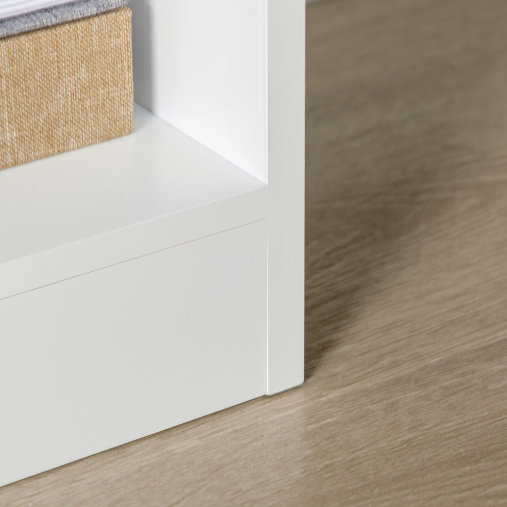 Julian Tall Freestanding Bookshelf with Drawer for Bedroom, Living Room and Home Office-White