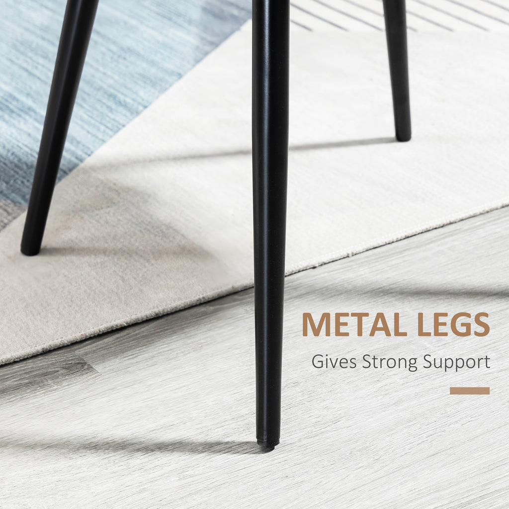 Dylan Set of 2 Mid-Back Dining Chair, Mid-Back Velvet-touch Upholstery Kitchen Chair for Living Room Dining Room, Cream White