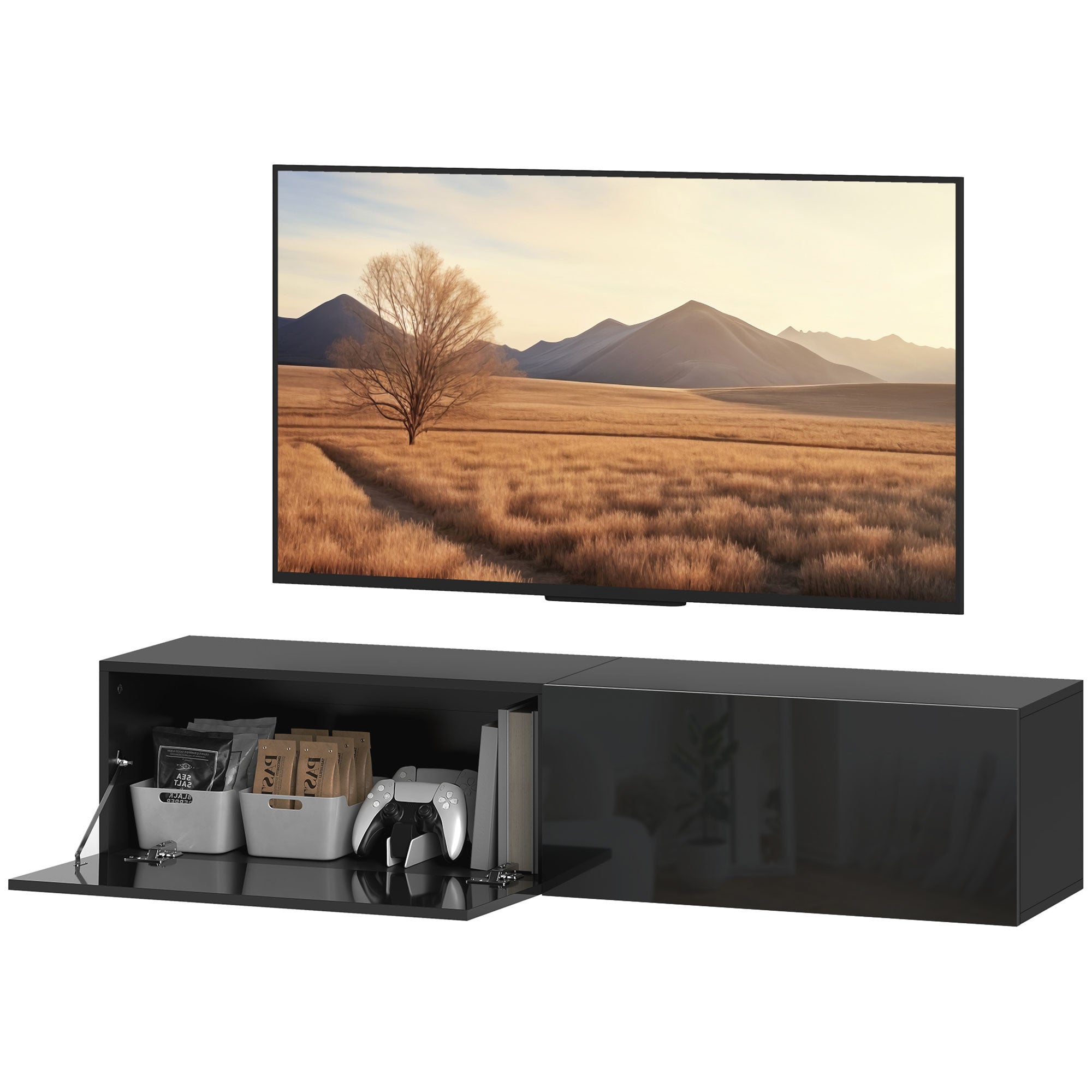 Hunter Floating TV Stand with Storage Cupboards