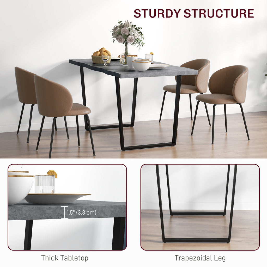  Industrial Dining Table with Wave-edged
