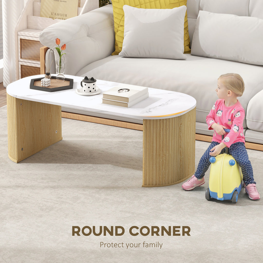 Cameron Coffee Table Modern Marble-Effect Living Room