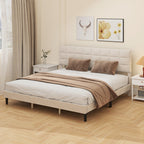 Harper King Size Bed Frame with Upholstered Headboard