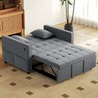 Ari 3 in 1 Convertible Sofa Bed with Adjustable Backrest and USB Ports-Dark Grey