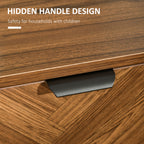 Erik Bedside Table, Nightstand for Bedroom, End Side Table Dresser Storage with 2 Drawers, Walnut Brown