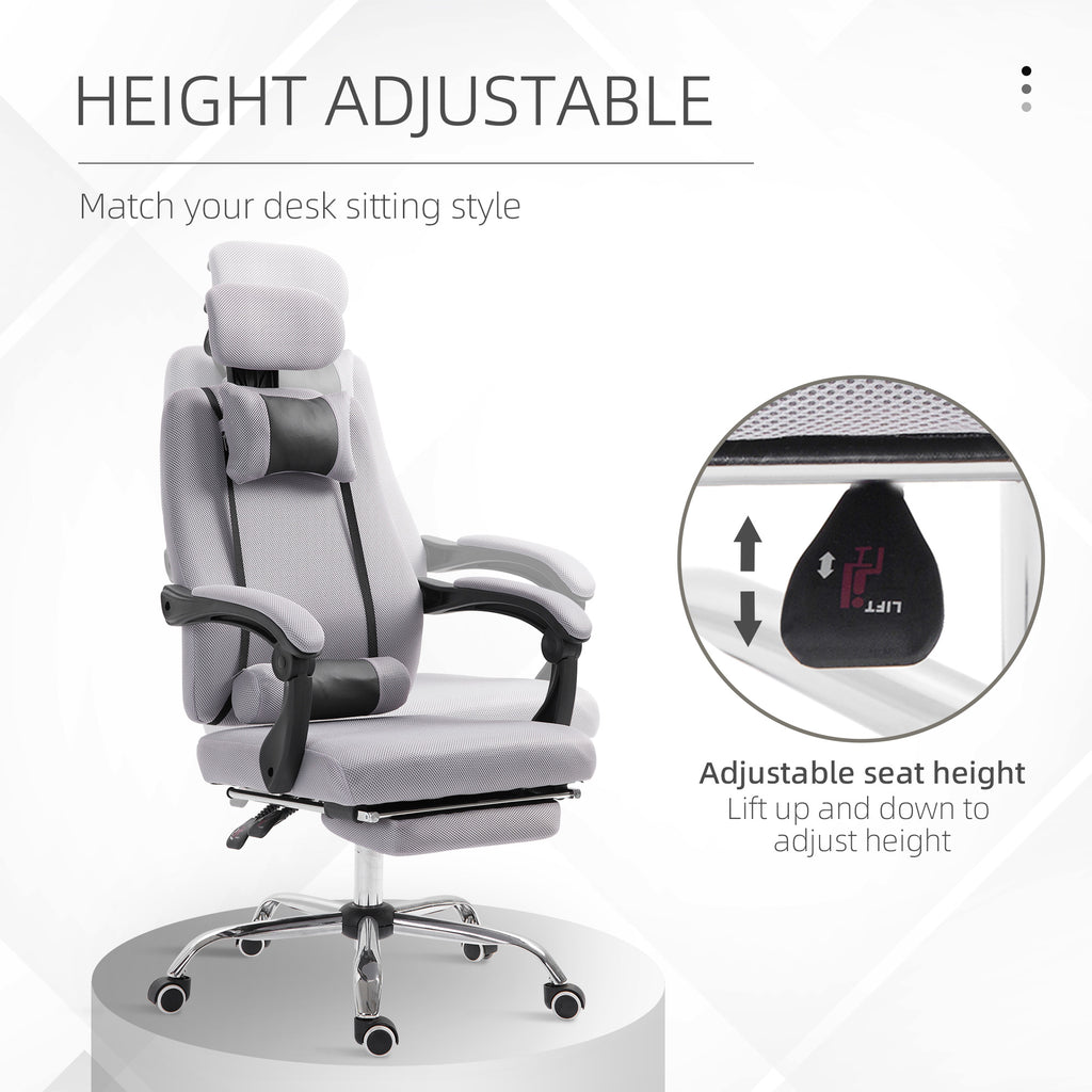 Brady Ergonomic Executive High Back Office Chair with Footrest,Lumbar Support,Grey