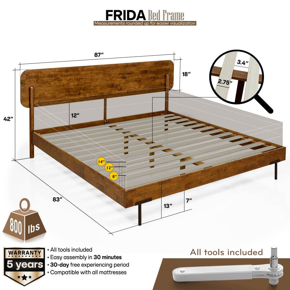 Slother Frida Deluxe Solid Wood Bed Frame