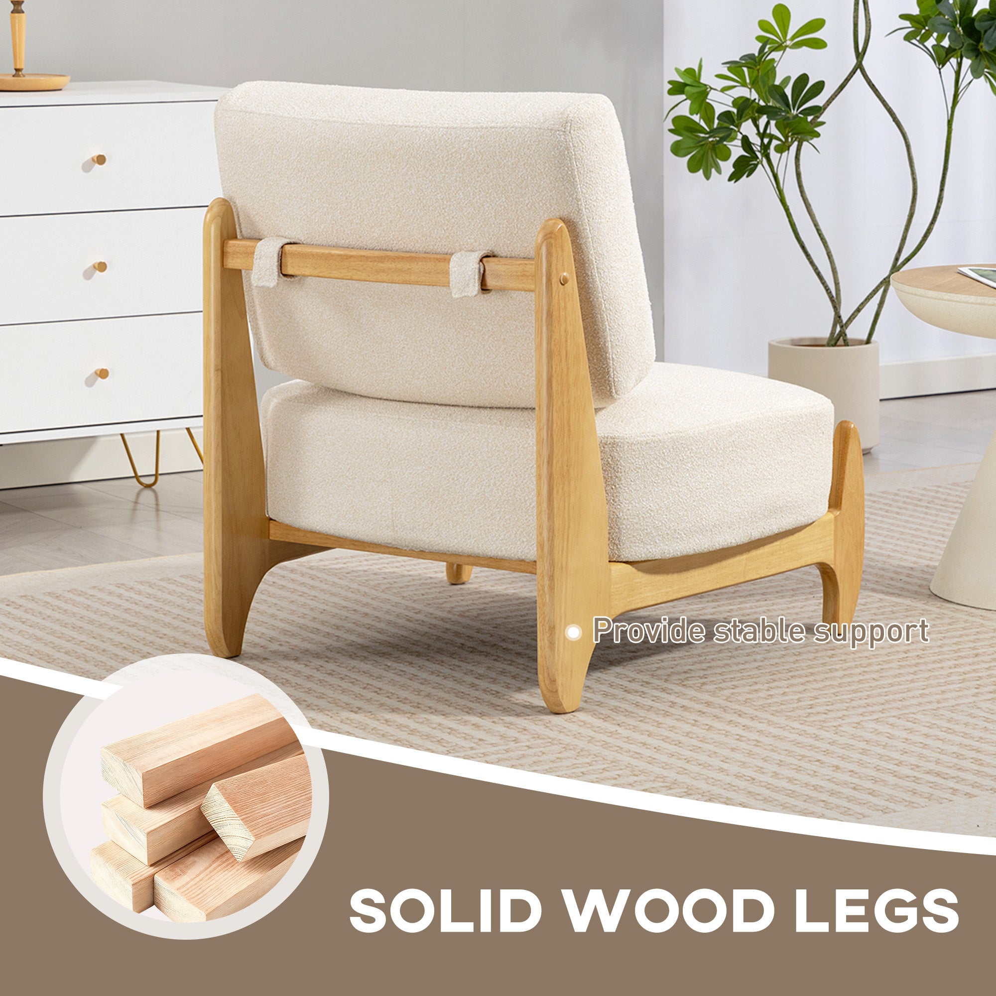 Camden Modern Accent Chair-Cream White
