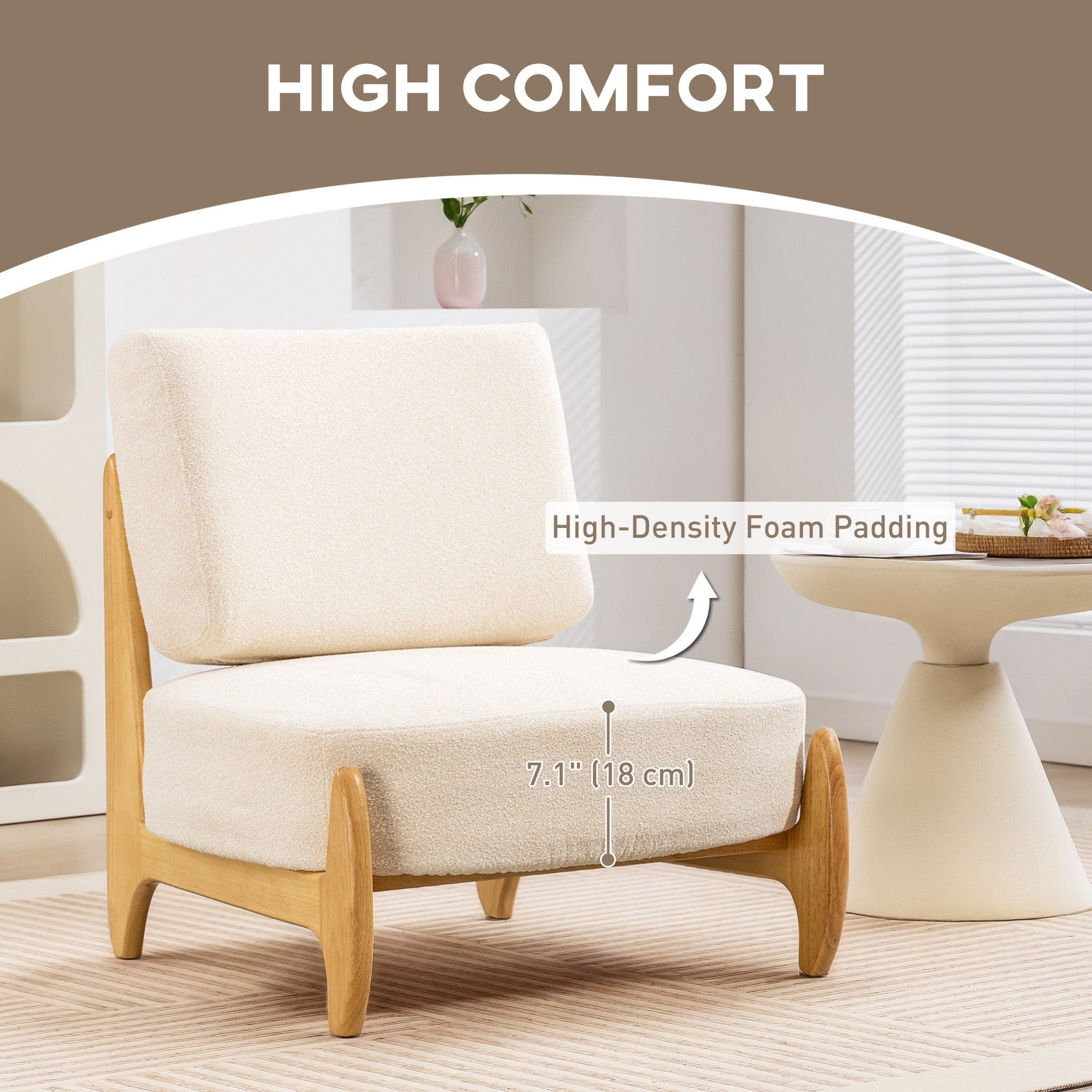 Camden Modern Accent Chair-Cream White