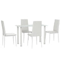 Adam Modern Space-Saving Dining Set for 4-White