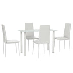Adam Modern Space-Saving Dining Set for 4-White