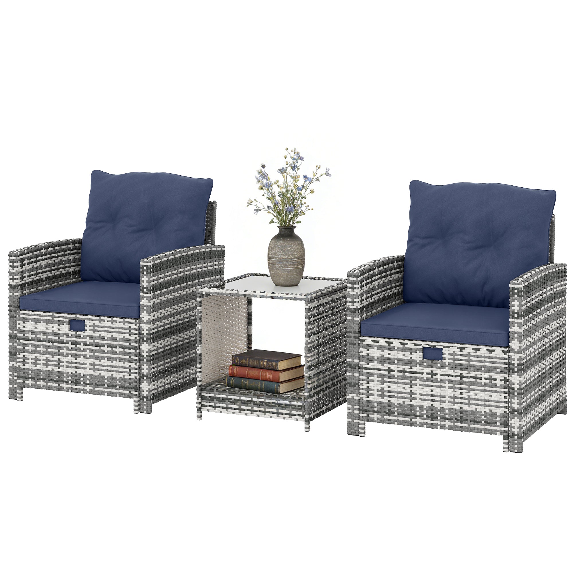 Athena 5 pieces patio set Blue