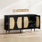 Boho Storage Cabinet with Adjustable Shelves