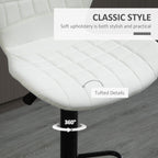 Avion Counter/Barstools with Adjustable Height and Swivel-Set of 2-White
