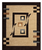 Lucas Modern Beige & Brown Geometric Area Rug 5x7 | Non-Slip Large Living Room Rug | Boho Beige Brown Floor Rug