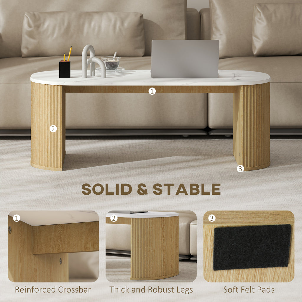 Cameron Coffee Table Modern Marble-Effect Living Room