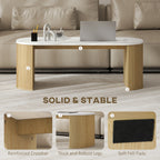 Cameron Coffee Table Modern Marble-Effect Living Room