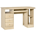 Parker Office Desk with Storage and Keyboard Tray-Natural