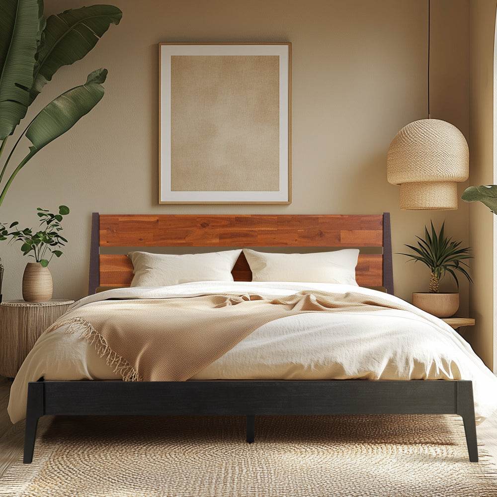 solid wood platform bed frame