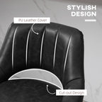 Cody Set of 2 Swivel and Adjustable height Counter/Barstools with Faux-Leather Upholstery-Black