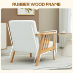 River Accent Upholstered Lounge Chair with Rubber Wood Frame-Cream White