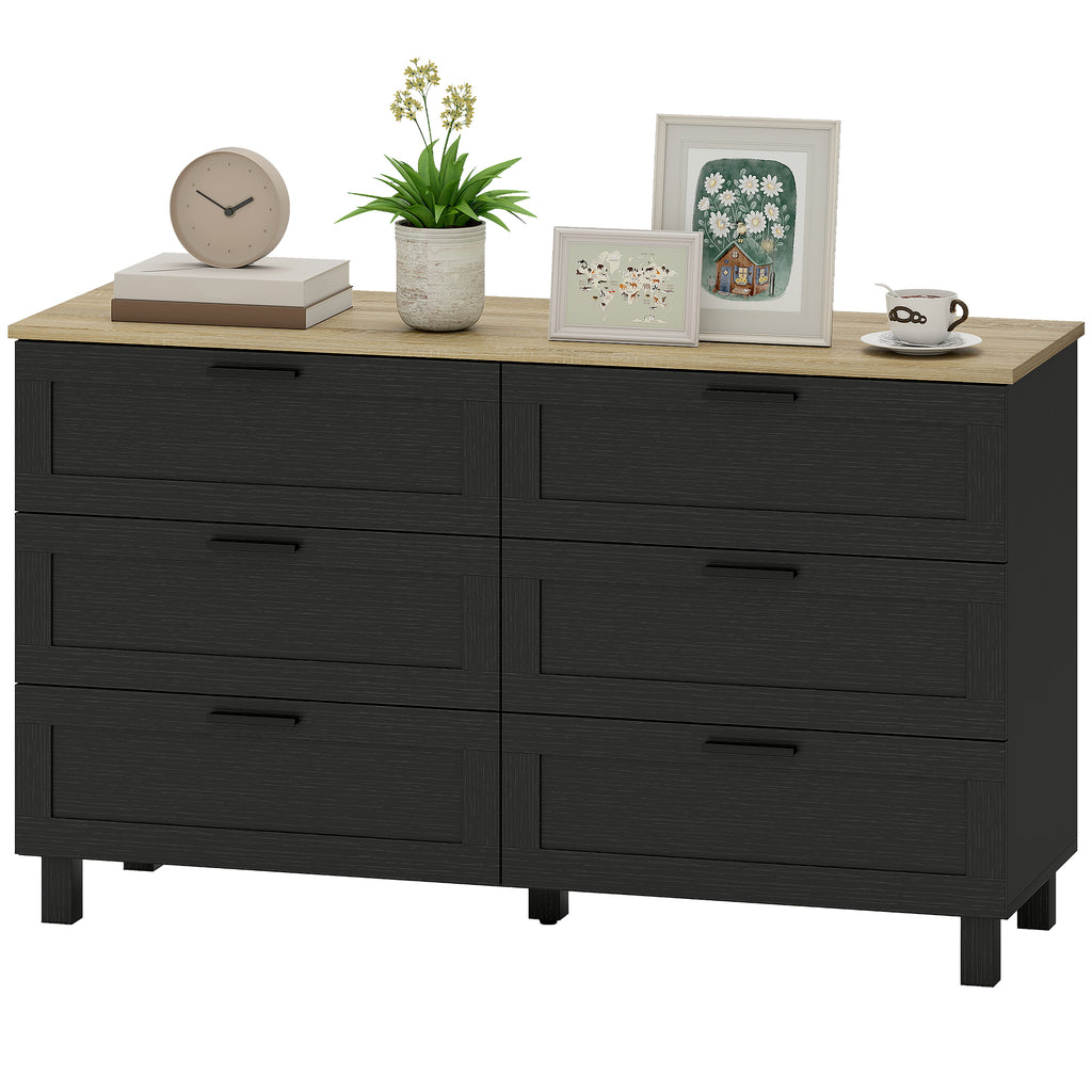 Modern bedroom dresser with 6 drawers