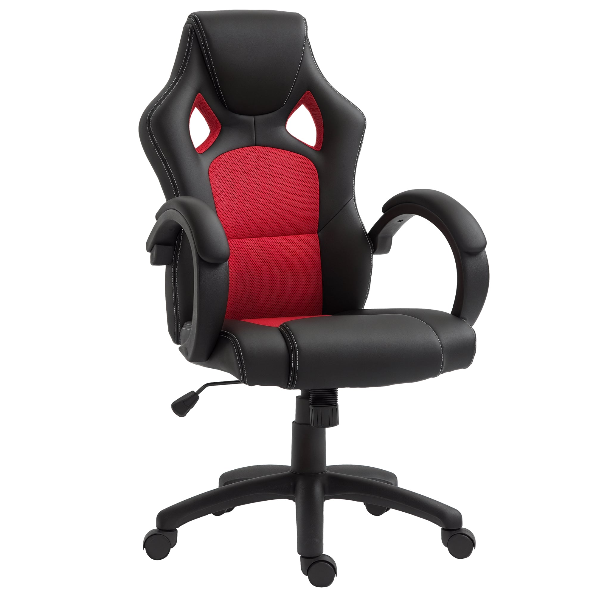 Foster Gaming Chair Office Chair Computer Desk Gamer Chair with Swivel Wheels, Padded Headrest, Tilt Function, Red