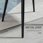 Dylan Set of 2 Mid-Back Dining Chair, Mid-Back Velvet-touch Upholstery Kitchen Chair for Living Room Dining Room, Black