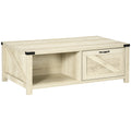 Lowen Industrial Coffee Table Side End Table with Drawer