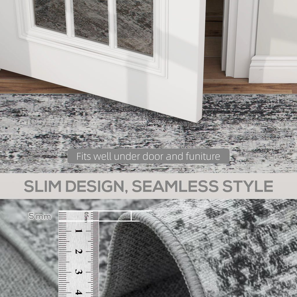 Cassidy 6x9 Modern Machine Washable and Non-Slip Area Rug-Grey