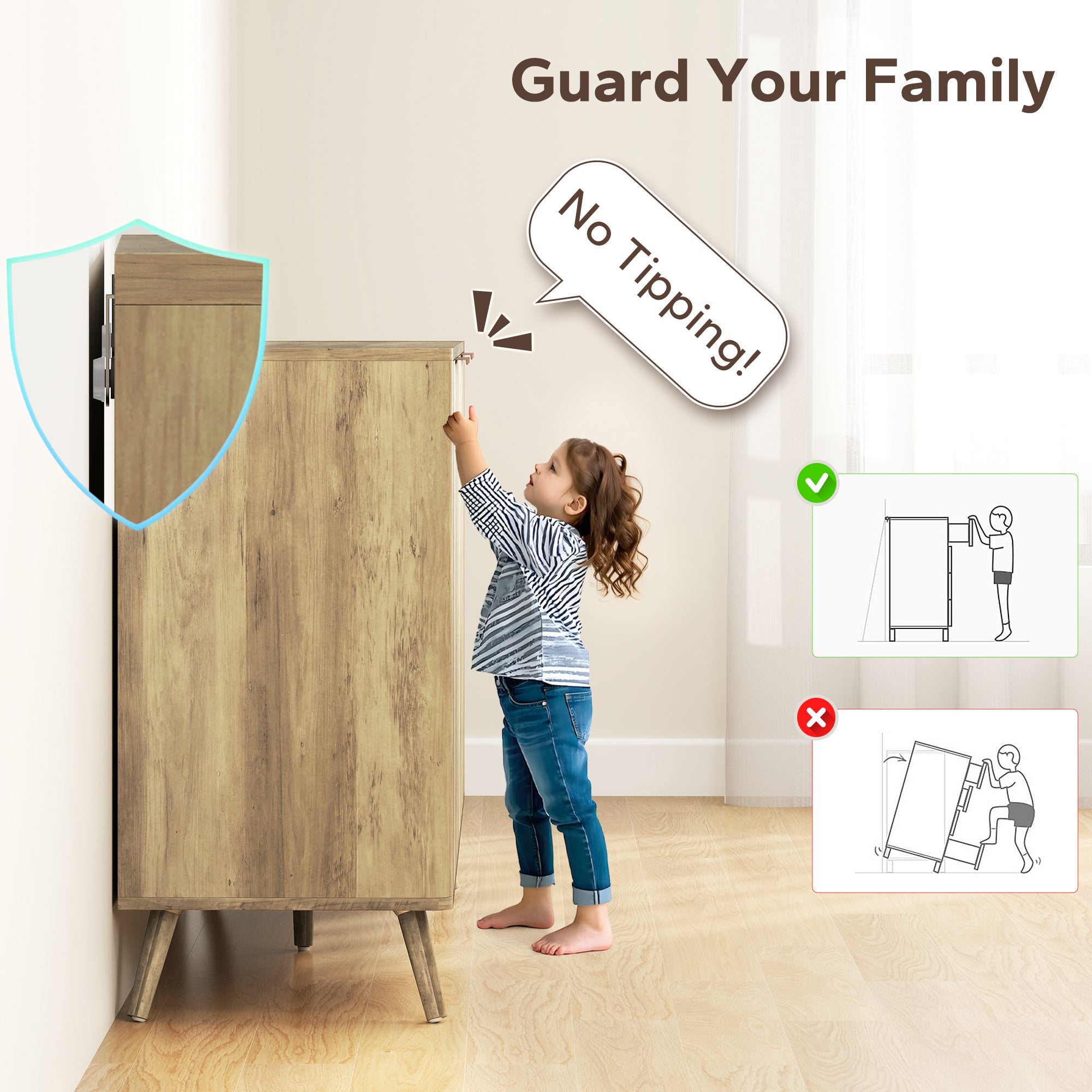 Rory 55" Buffet Cabinet, Modern Sideboard with 4 Fluted Doors and 2 Adjustable Shelves for Kitchen, Living Room, White