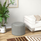 Ezra Round Coffee/End Table with Hidden Storage and Tray Top for Livingroom-Grey