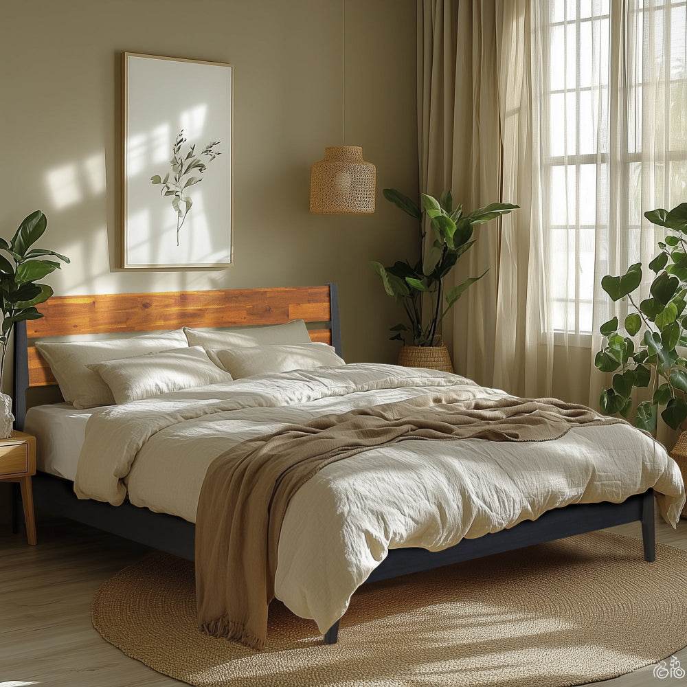 SLOTHN Callisto Deluxe Solid Wood Bed Frame