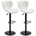 Avion Counter/Barstools with Adjustable Height and Swivel-Set of 2-White