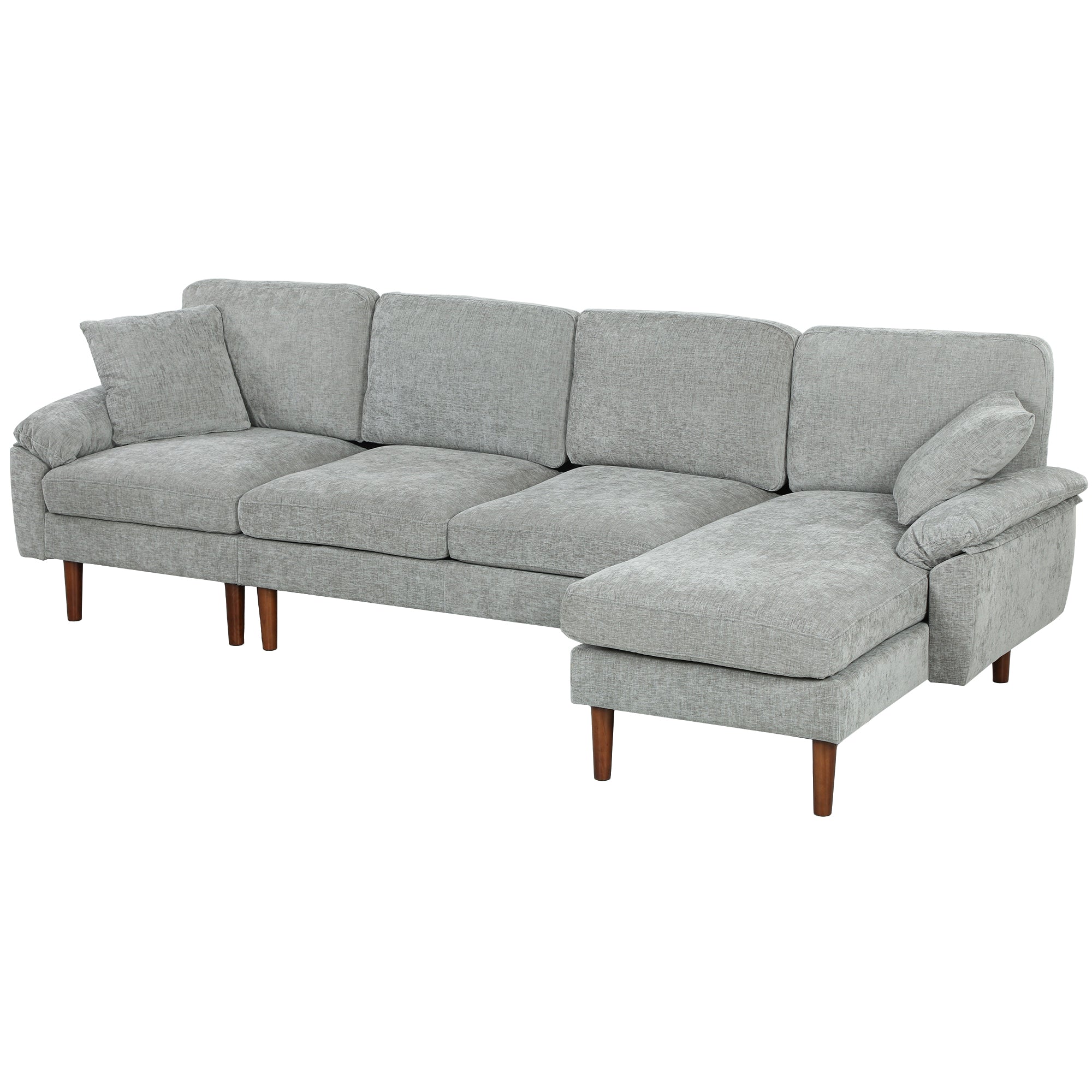 reversible sectional with linen fabric