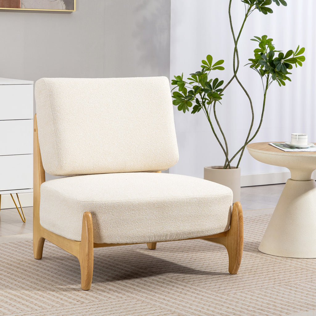 Camden Modern Accent Chair-Cream White