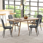 Arbor Dining Chairs Set of 4, Upholstered Dining Room Chairs with Steel Legs, Modern Kitchen Chair for Dining Room, Grey
