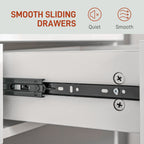 Olivia Makeup Vanity Table Set with Stool, Dressing Table with LED Lighting Mirror, Drawers, for Bedroom, White